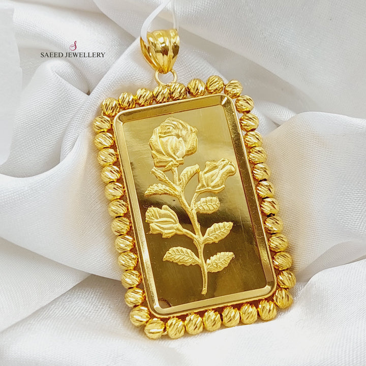 21K Ounce Model Pendant Made of 21K Yellow Gold by Saeed Jewelry-26664