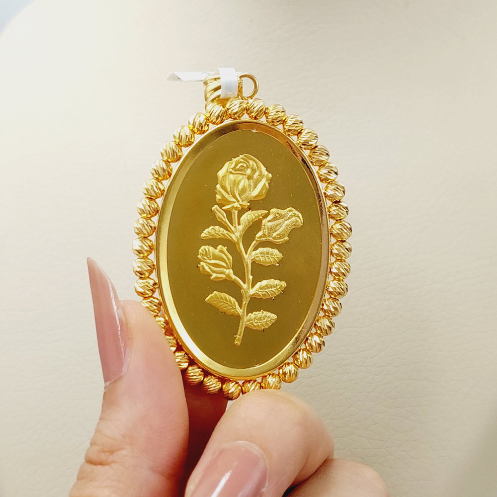 21K Ounce Model Pendant Made of 21K Yellow Gold by Saeed Jewelry-27145