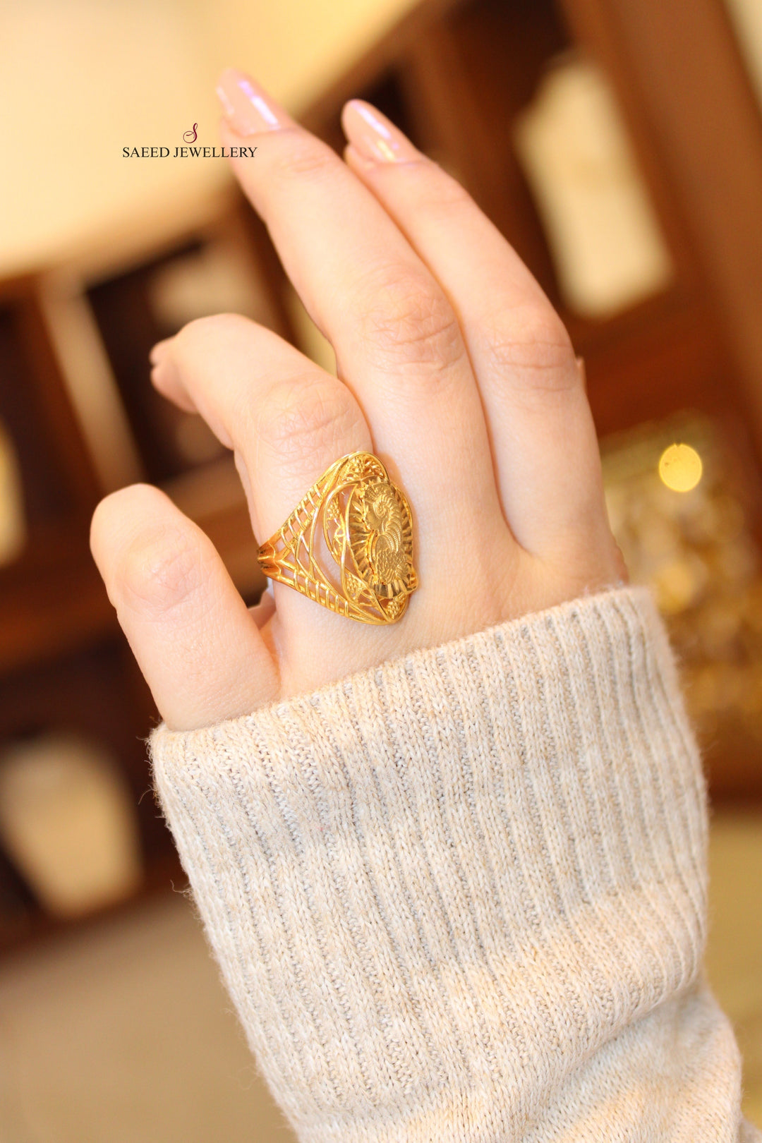 21K Gold Ounce Ring by Saeed Jewelry - Image 2