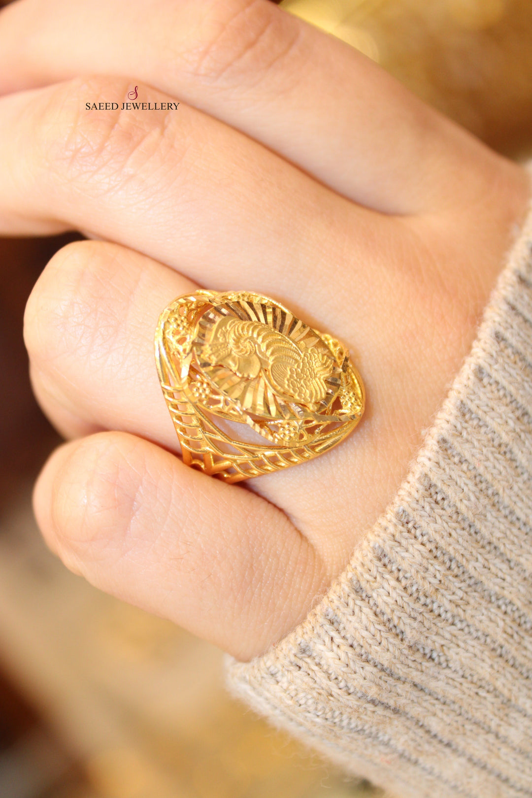 21K Gold Ounce Ring by Saeed Jewelry - Image 5