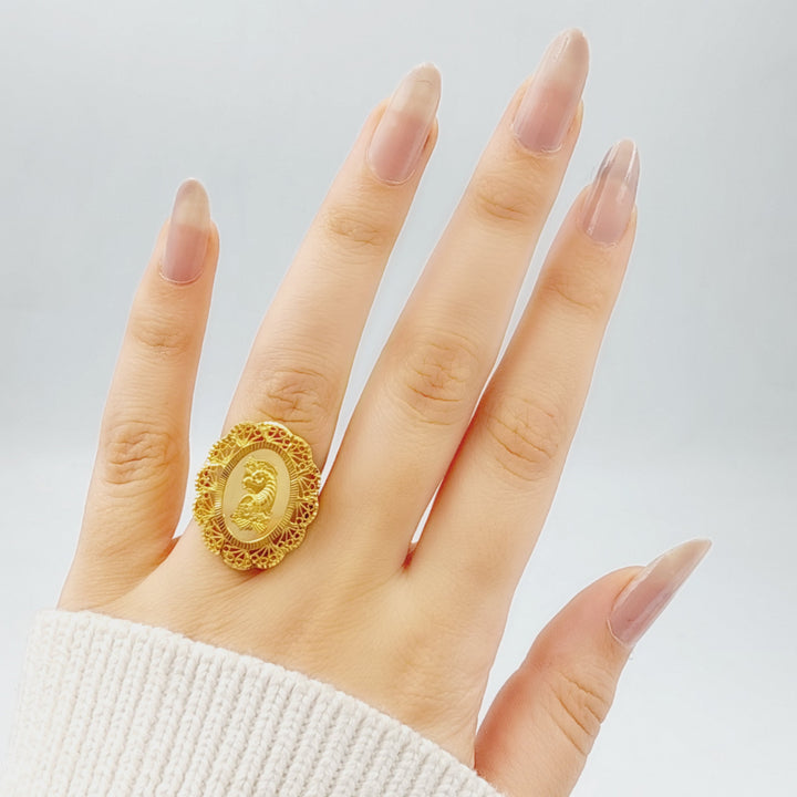 21K Gold Ounce Ring by Saeed Jewelry - Image 2