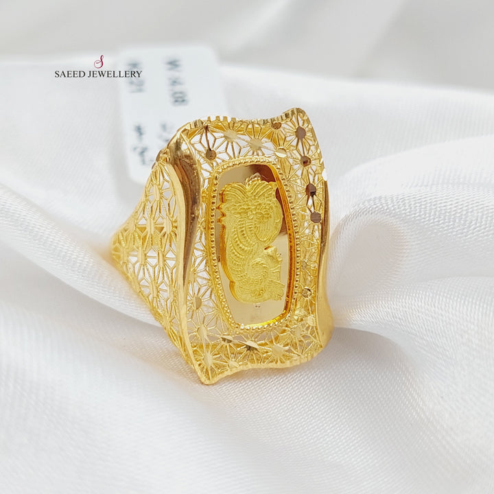 21K Ounce Ring Made of 21K Yellow Gold by Saeed Jewelry-26191