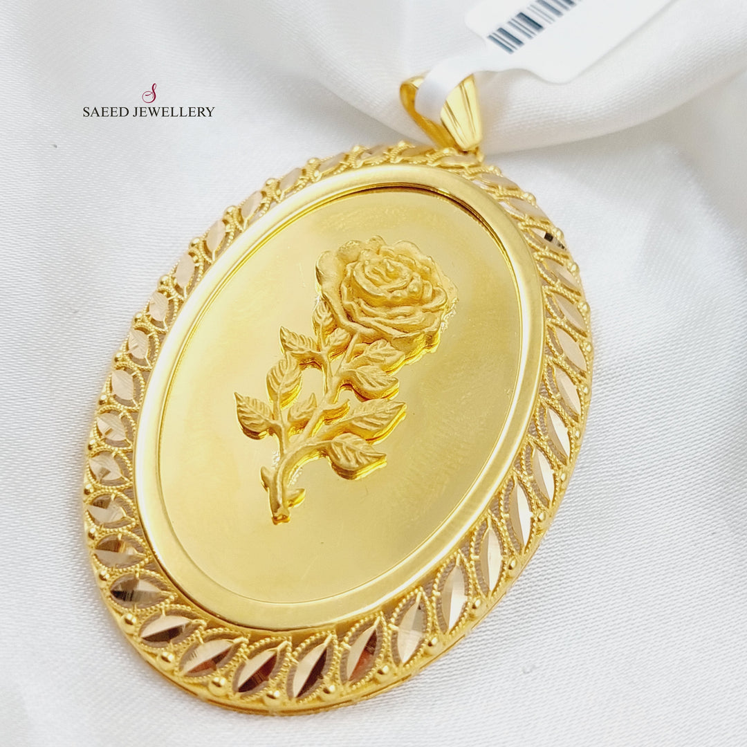 21K Gold Ounce Shape Pendant by Saeed Jewelry - Image 3