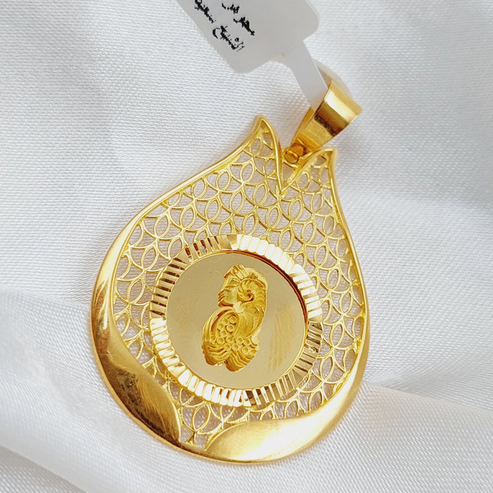 21K Gold Ounce Shape Pendant by Saeed Jewelry - Image 3