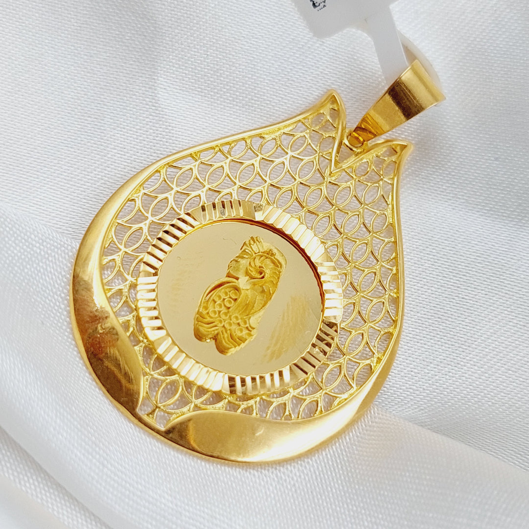 21K Gold Ounce Shape Pendant by Saeed Jewelry - Image 1