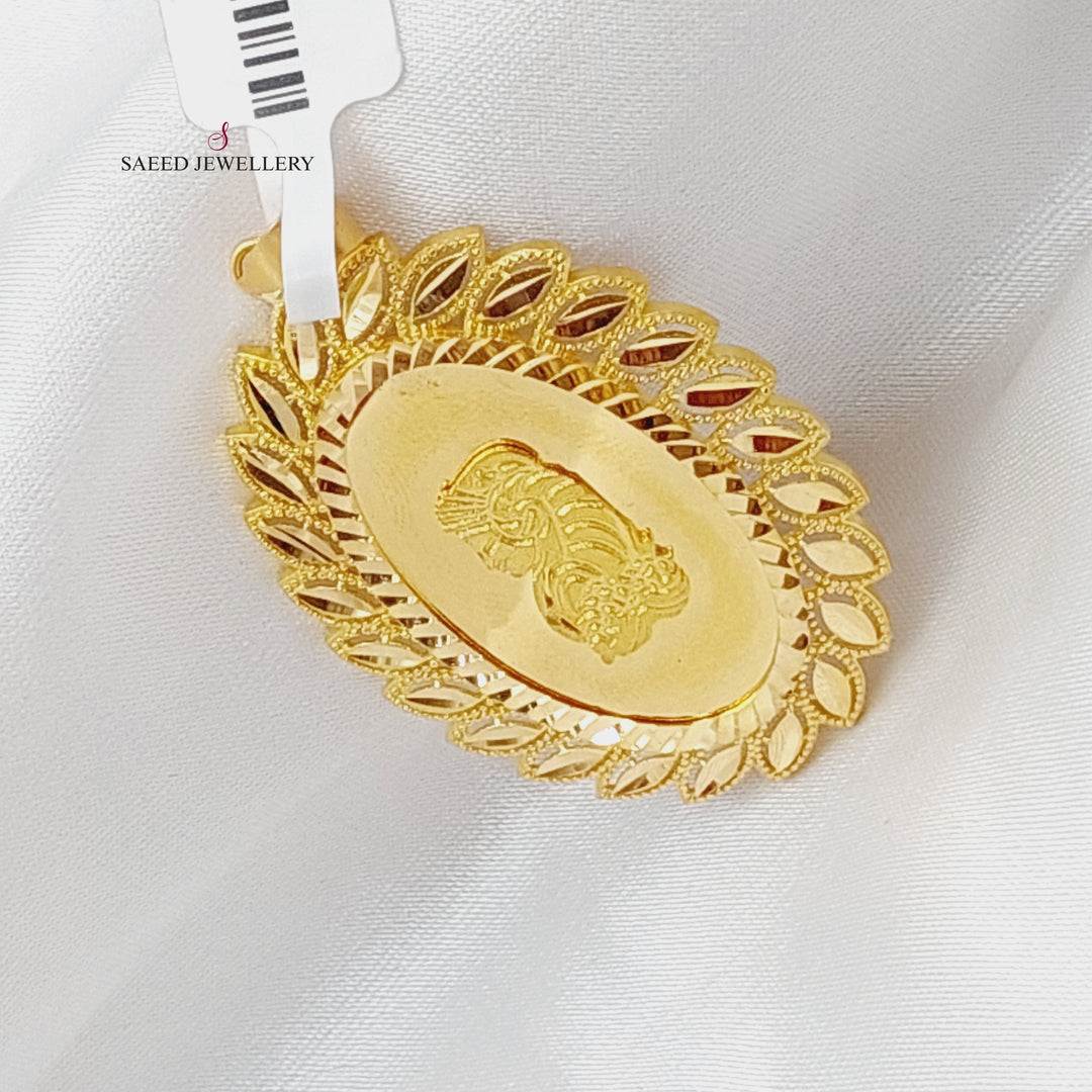 21K Gold Ounce Shape Pendant by Saeed Jewelry - Image 2