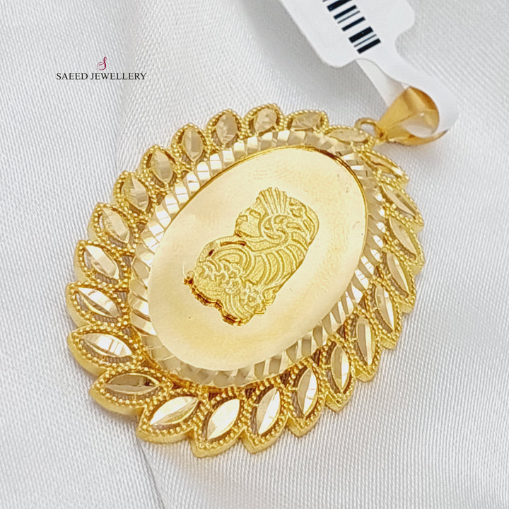 21K Gold Ounce Shape Pendant by Saeed Jewelry - Image 8