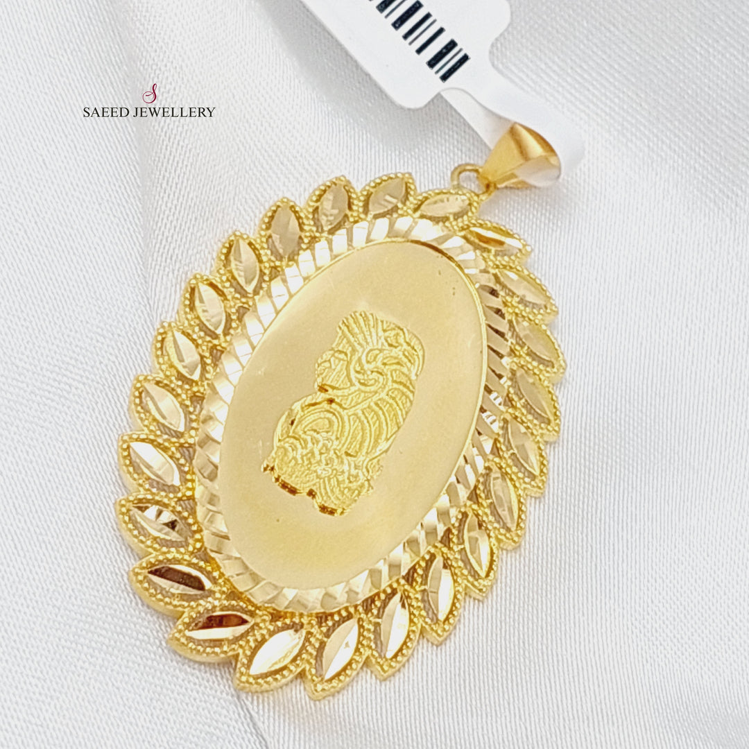 21K Gold Ounce Shape Pendant by Saeed Jewelry - Image 4