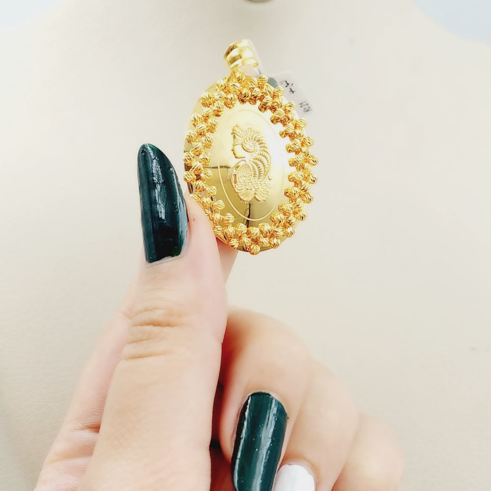 21K Gold Ounce Shape Pendant by Saeed Jewelry - Image 2