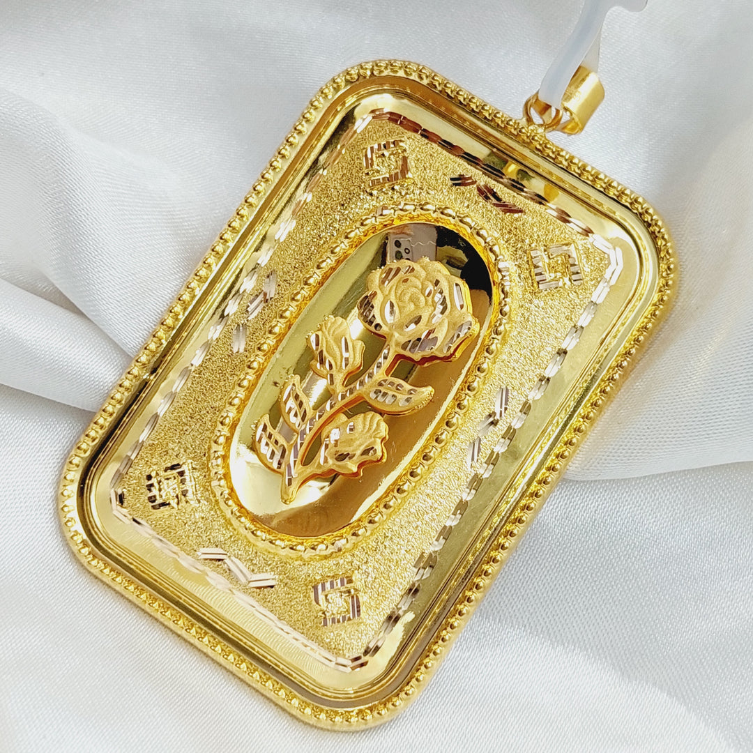 21K Gold Ounce Shape Pendant by Saeed Jewelry - Image 1