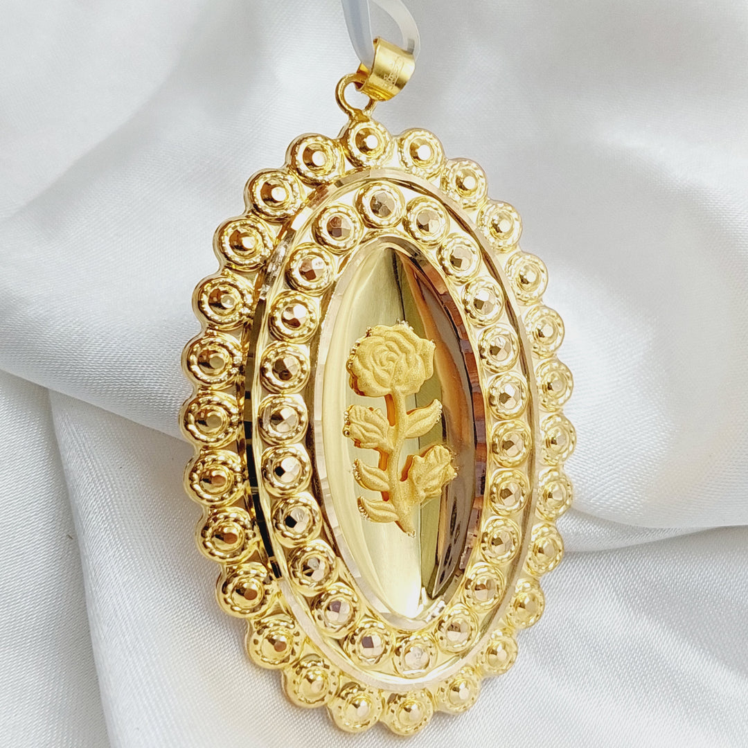 21K Gold Ounce Shape Pendant by Saeed Jewelry - Image 3