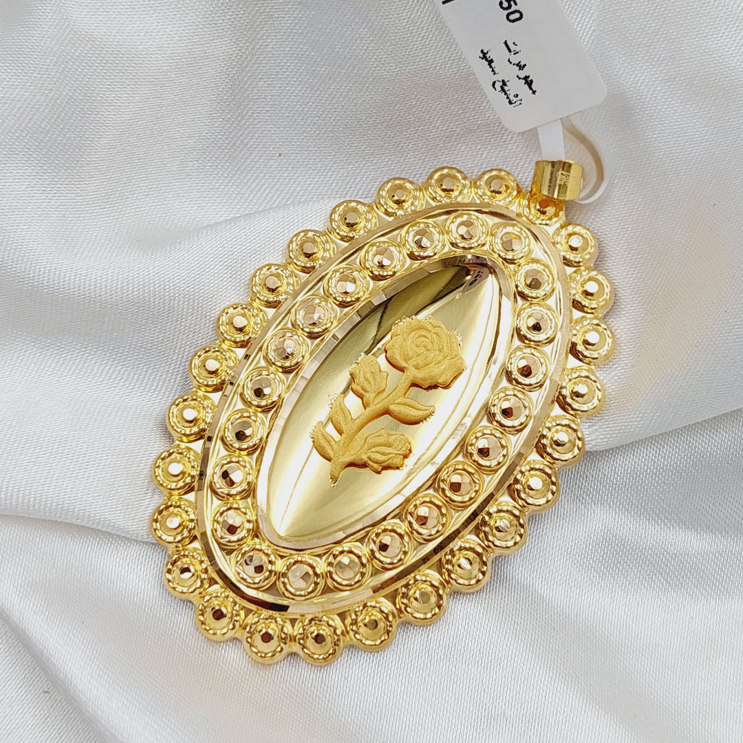 21K Gold Ounce Shape Pendant by Saeed Jewelry - Image 1