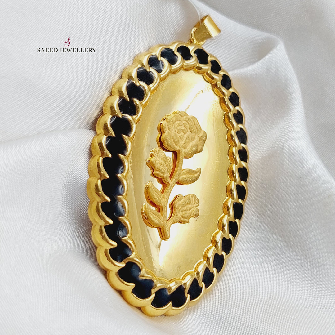 21K Gold Ounce Shape Pendant by Saeed Jewelry - Image 3