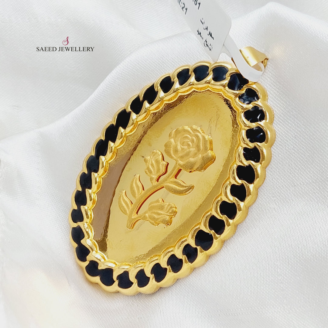 21K Gold Ounce Shape Pendant by Saeed Jewelry - Image 1