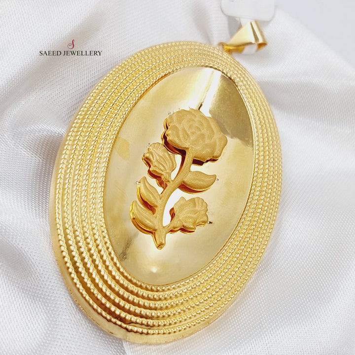 21K Gold Ounce Shape Pendant by Saeed Jewelry - Image 1