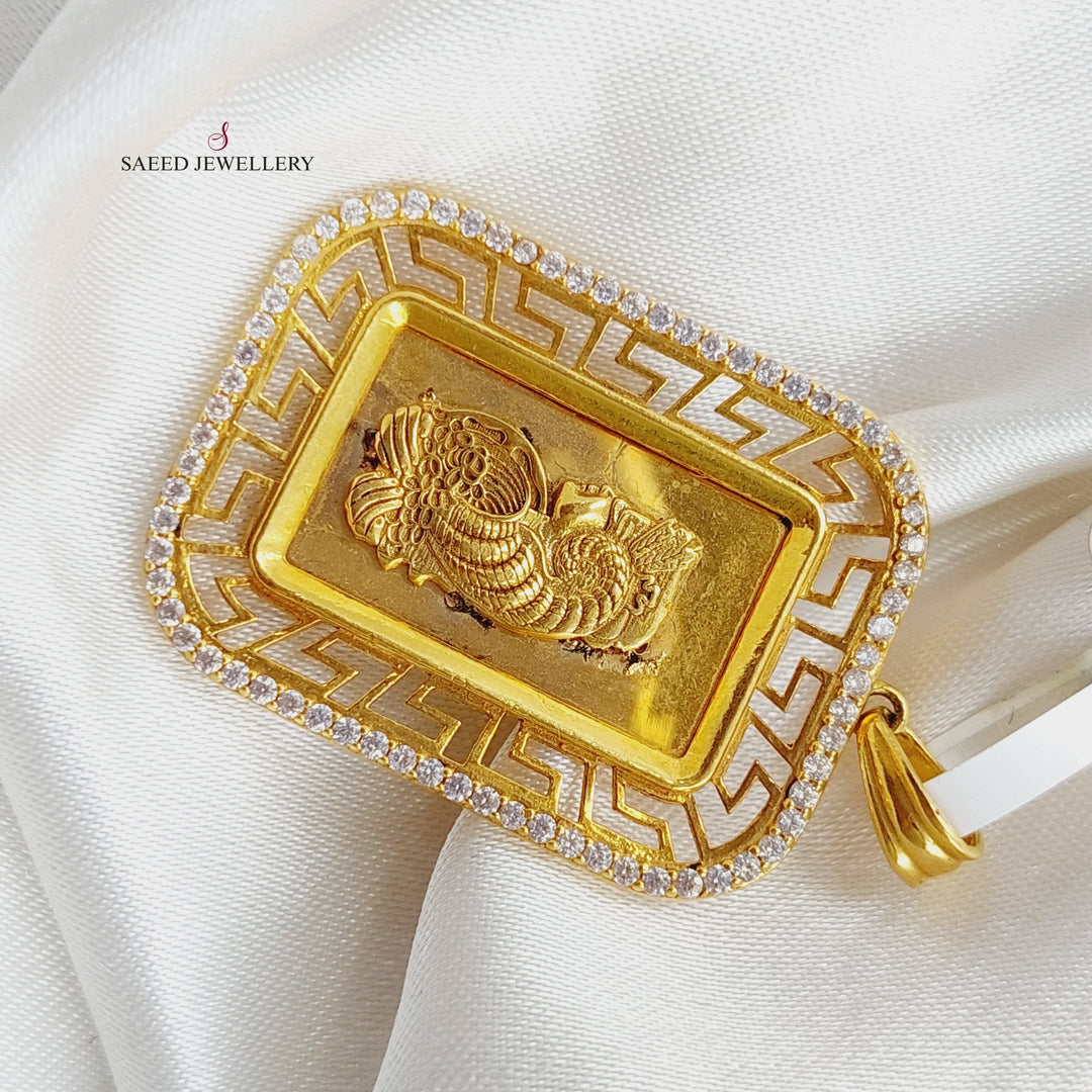 21K Gold Ounce Shape Pendant by Saeed Jewelry - Image 3