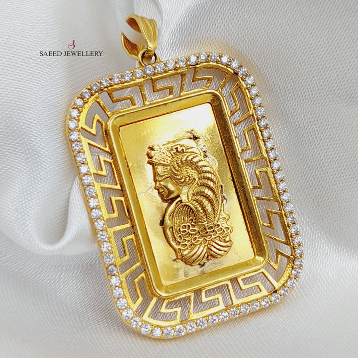 21K Gold Ounce Shape Pendant by Saeed Jewelry - Image 4