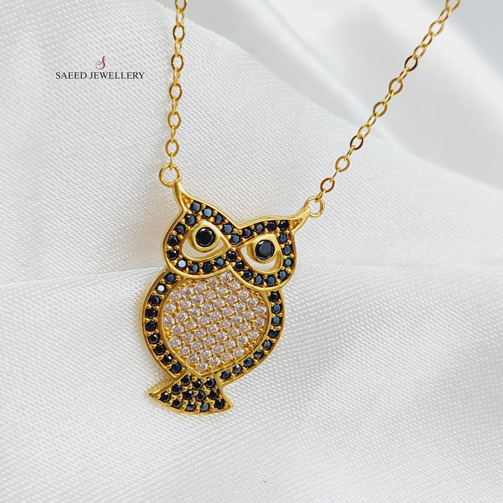 21K Gold Owl Necklace by Saeed Jewelry - Image 2