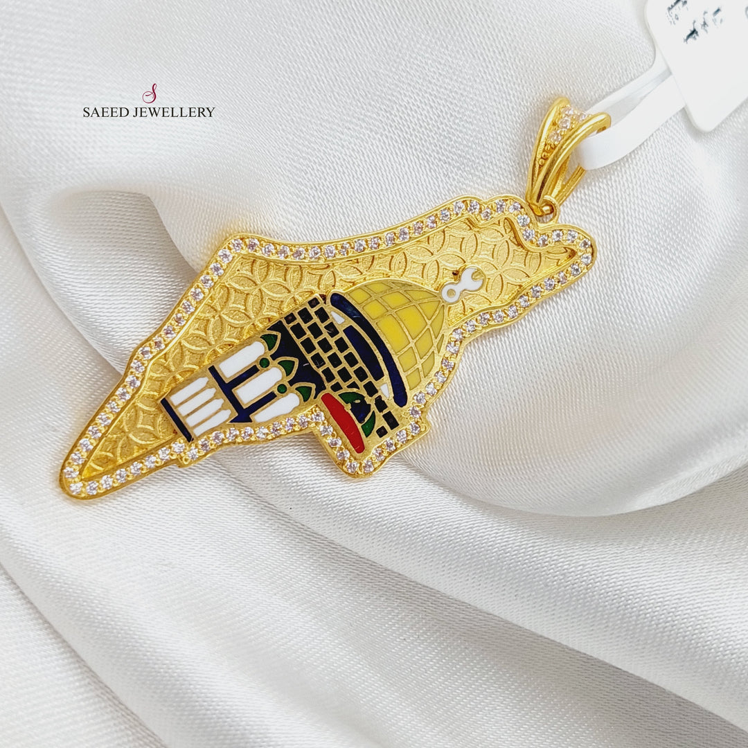 21K Gold Palestine Pendant by Saeed Jewelry - Image 5