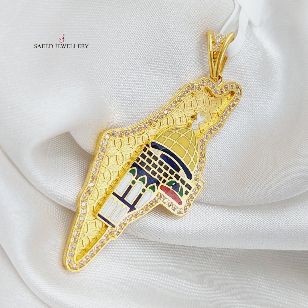 21K Gold Palestine Pendant by Saeed Jewelry - Image 1