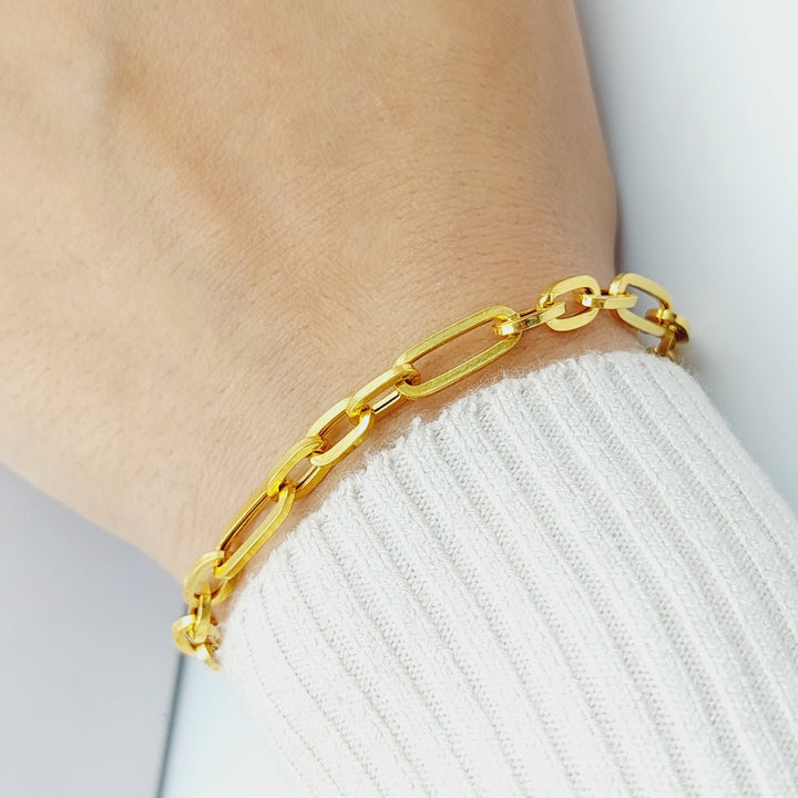 21K Gold Paperclip Bracelet by Saeed Jewelry - Image 6