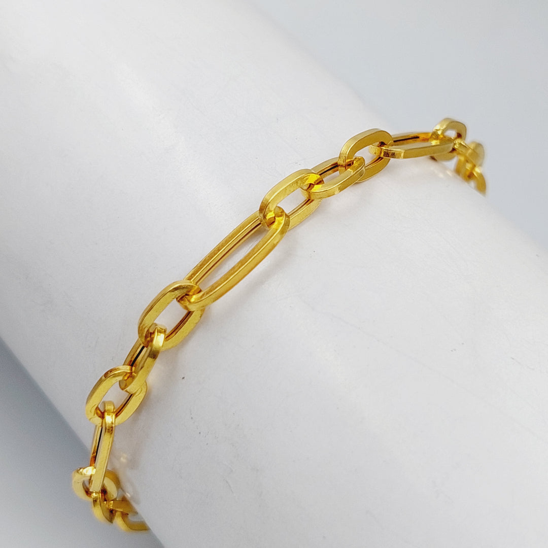 21K Gold Paperclip Bracelet by Saeed Jewelry - Image 1