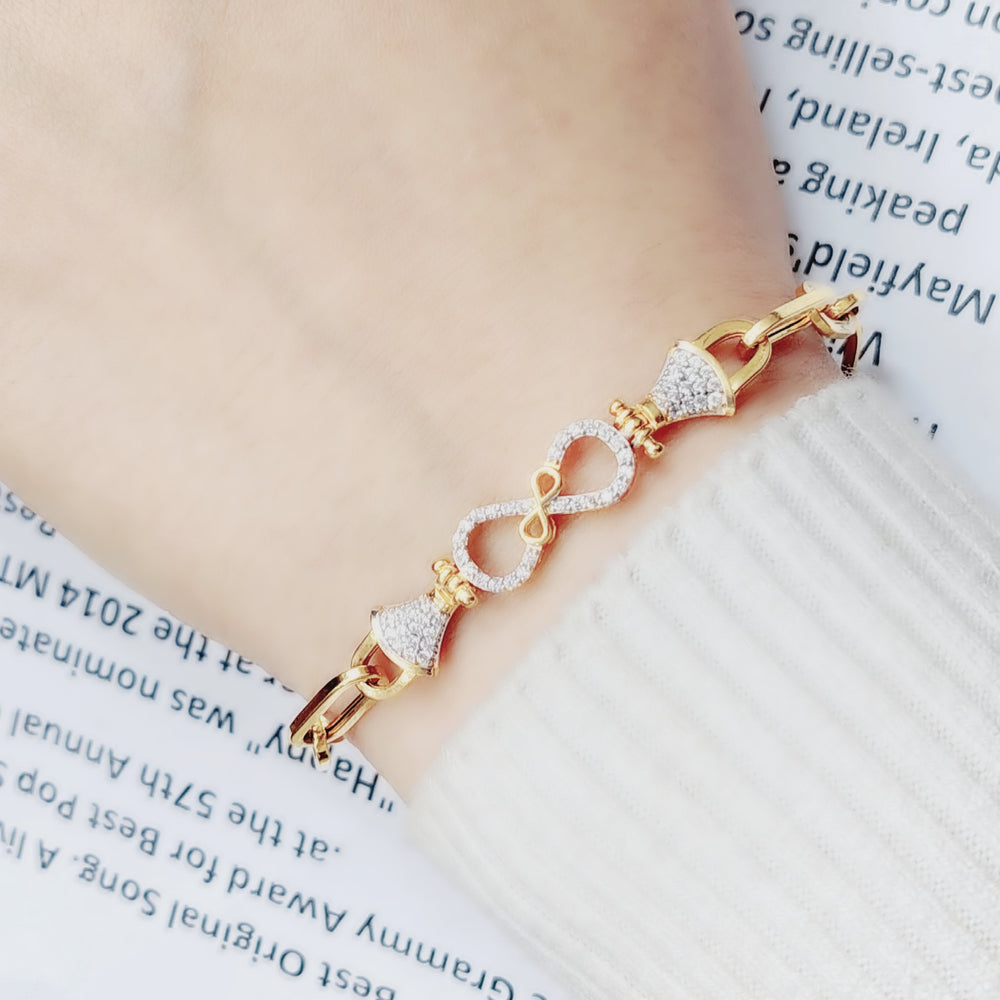 21K Gold Paperclip Bracelet by Saeed Jewelry - Image 2