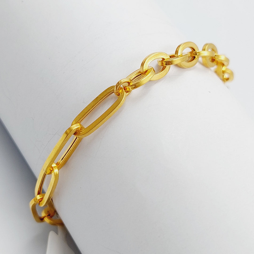 21K Gold Paperclip Bracelet by Saeed Jewelry - Image 2