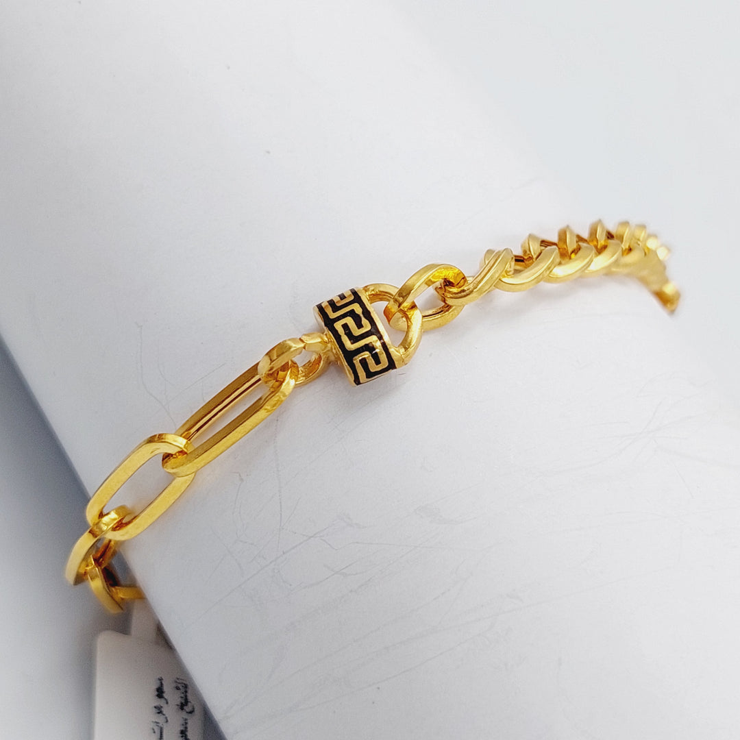 21K Gold Paperclip Bracelet by Saeed Jewelry - Image 3