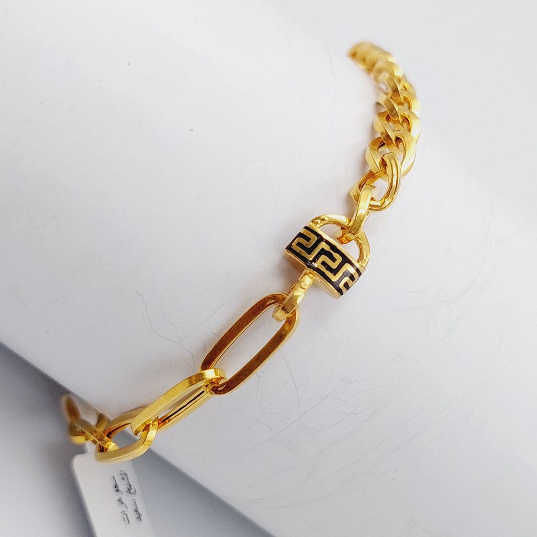 21K Gold Paperclip Bracelet by Saeed Jewelry - Image 1