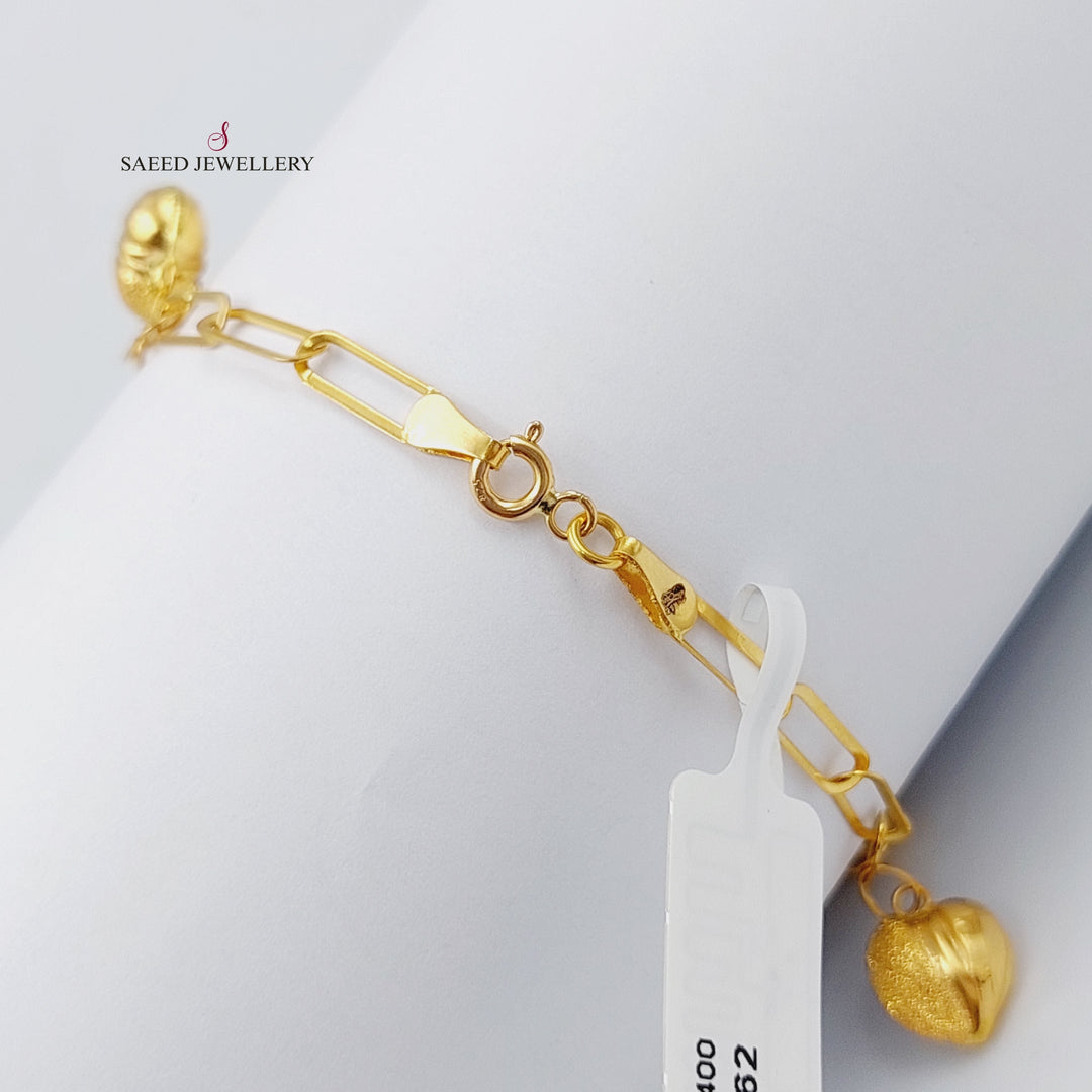 21K Gold Paperclip Bracelet by Saeed Jewelry - Image 3