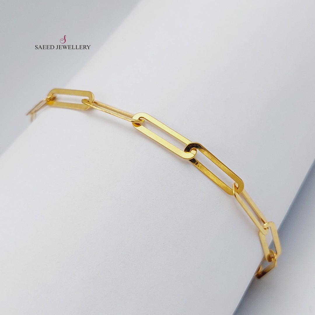 21K Gold Paperclip Bracelet by Saeed Jewelry - Image 1