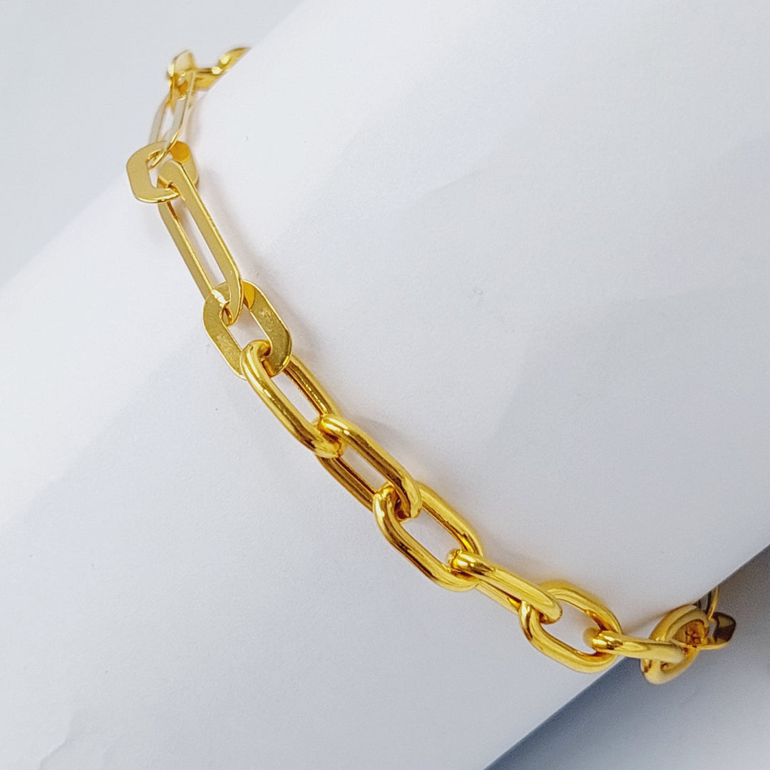 21K Gold Paperclip Bracelet by Saeed Jewelry - Image 1