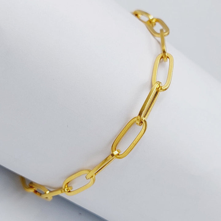 21K Gold Paperclip Bracelet by Saeed Jewelry - Image 4