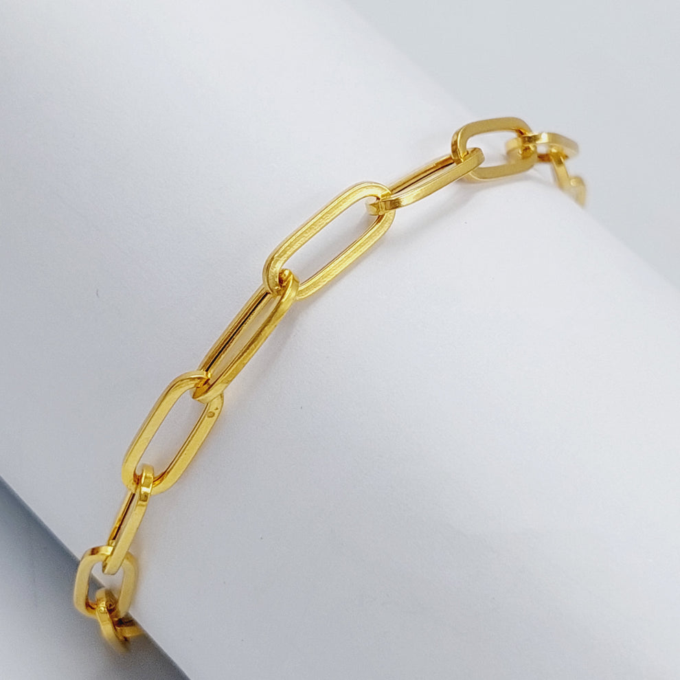 21K Gold Paperclip Bracelet by Saeed Jewelry - Image 3