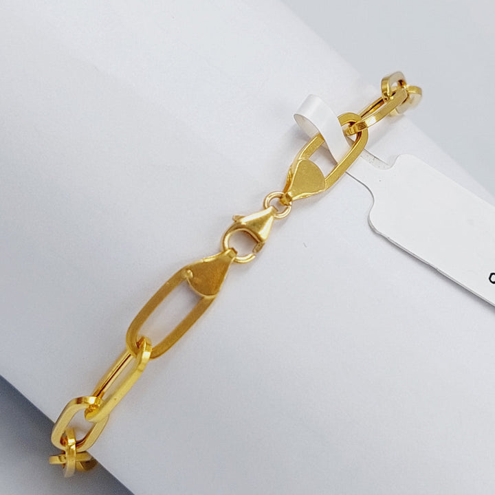 21K Gold Paperclip Bracelet by Saeed Jewelry - Image 5