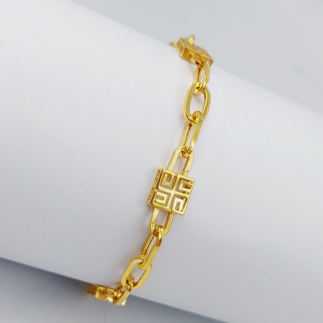 21K Gold Paperclip Bracelet by Saeed Jewelry - Image 1