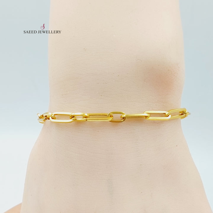 21K Gold Paperclip Bracelet by Saeed Jewelry - Image 2