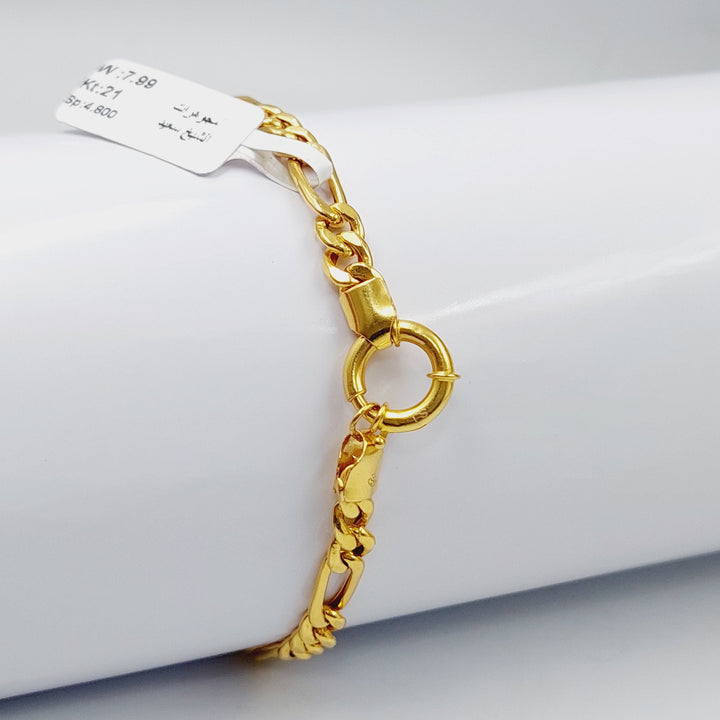 21K Gold Paperclip Bracelet by Saeed Jewelry - Image 4