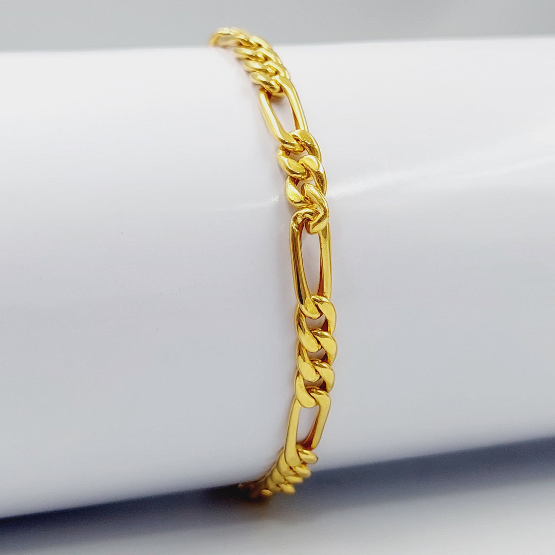 21K Gold Paperclip Bracelet by Saeed Jewelry - Image 7