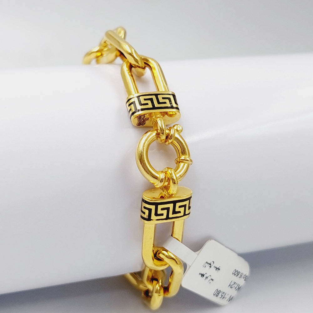 21K Paperclip Bracelet Made of 21K Yellow Gold by Saeed Jewelry-27142