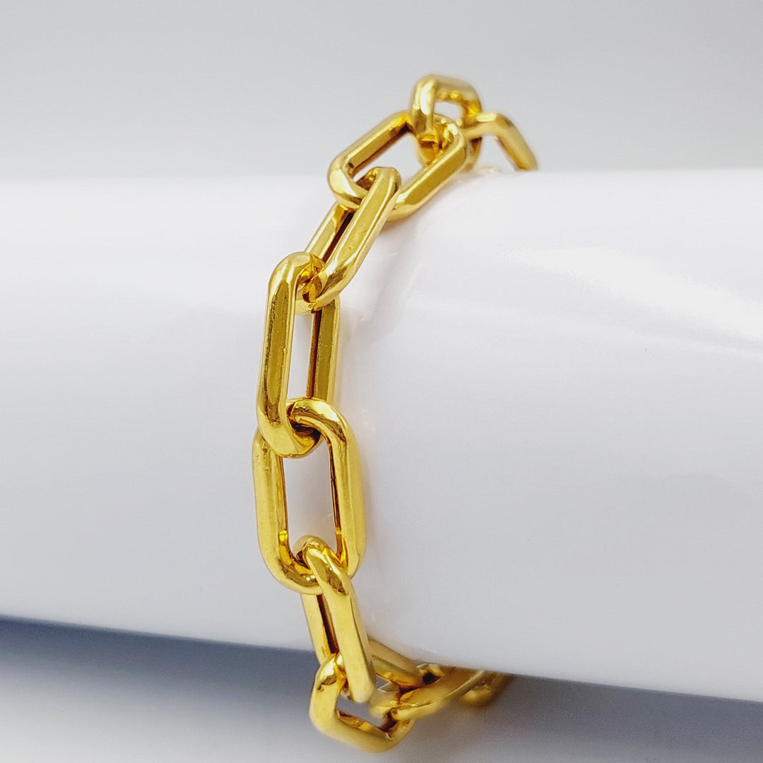 21K Gold Paperclip Bracelet by Saeed Jewelry - Image 6