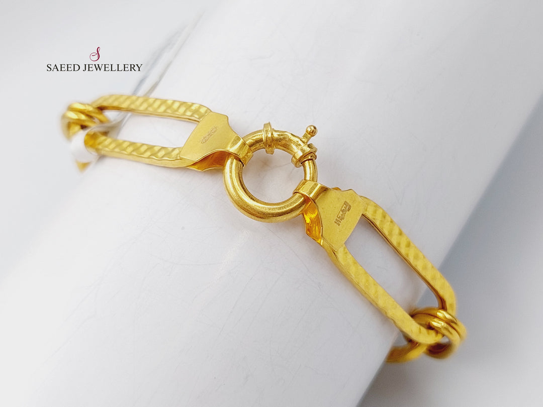 21K Gold Paperclip Bracelet by Saeed Jewelry - Image 3