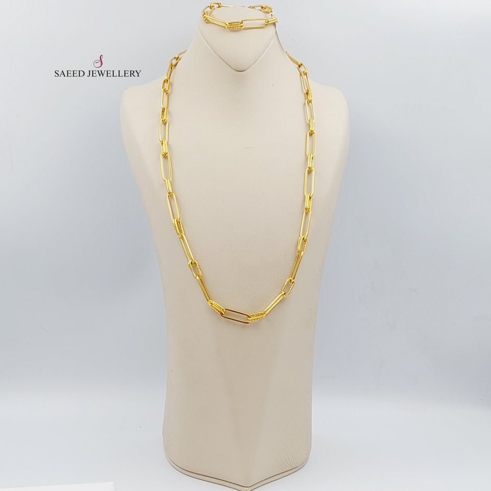 21K Gold Paperclip Necklace by Saeed Jewelry - Image 2