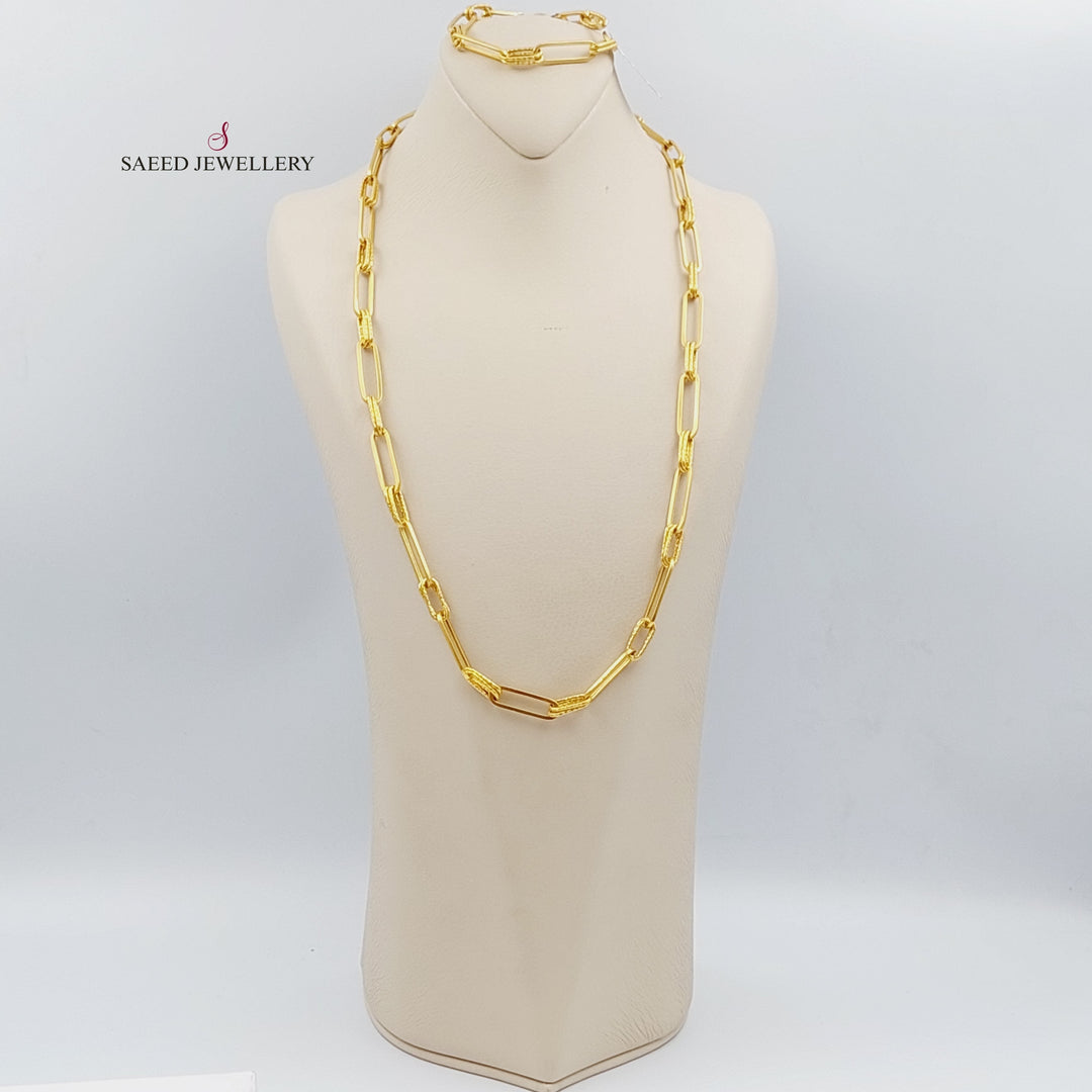 21K Gold Paperclip Necklace by Saeed Jewelry - Image 2