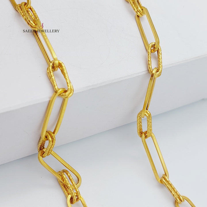 21K Gold Paperclip Necklace by Saeed Jewelry - Image 4