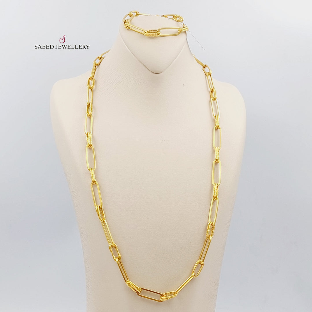 21K Gold Paperclip Necklace by Saeed Jewelry - Image 1