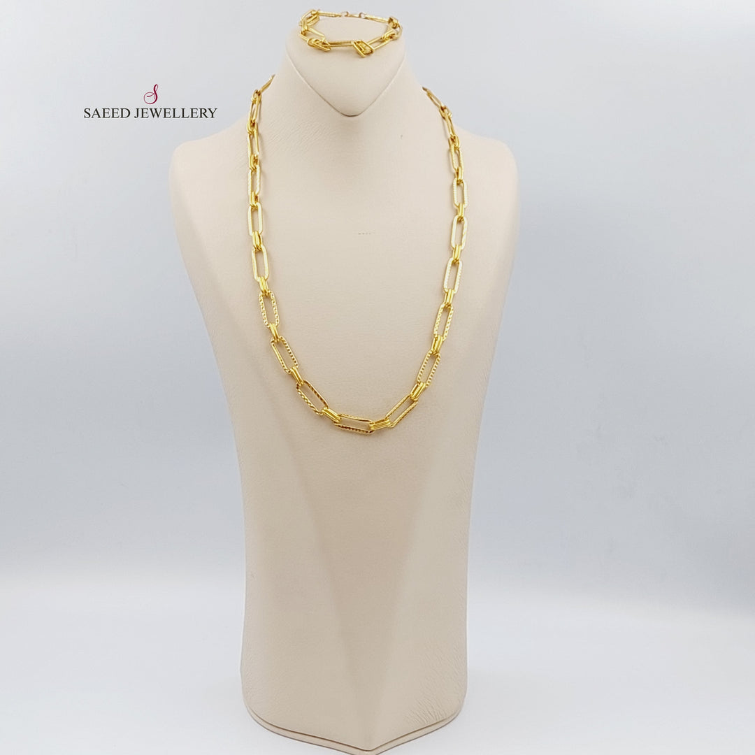 21K Gold Paperclip Necklace by Saeed Jewelry - Image 2