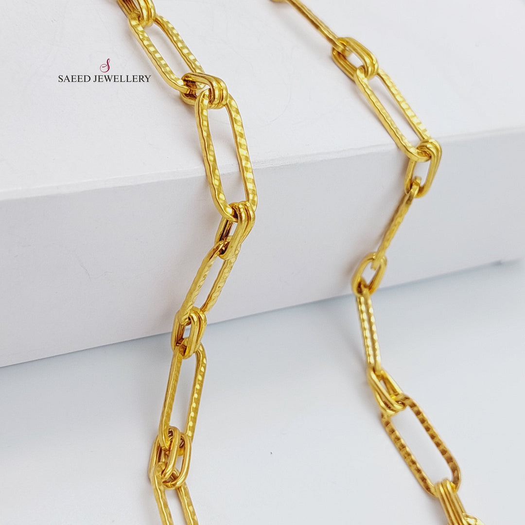 21K Gold Paperclip Necklace by Saeed Jewelry - Image 4