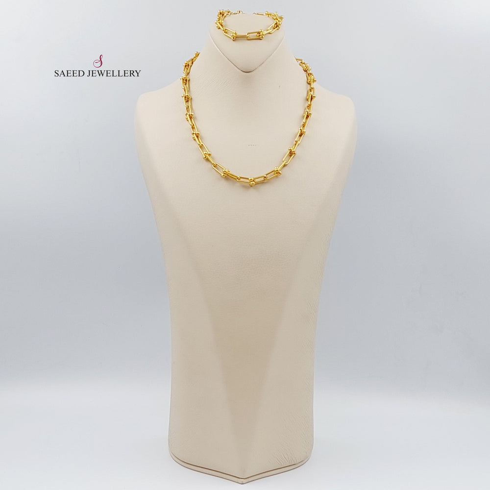 21K Gold Paperclip Necklace by Saeed Jewelry - Image 2